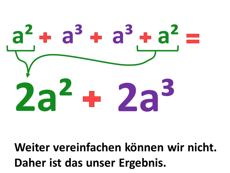 Terme mit Potenzen addieren und subtrahieren